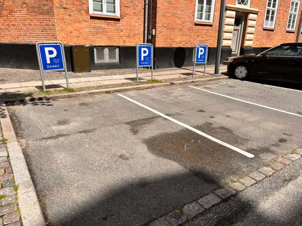Tomme P-pladser til delebiler på Frederiksberg.