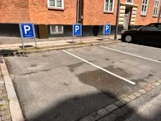 Tomme P-pladser til delebiler på Frederiksberg.