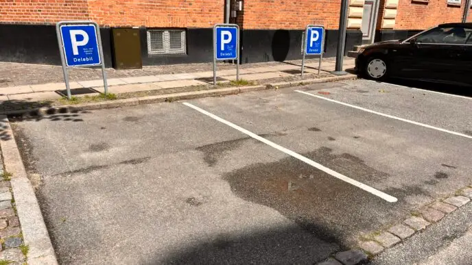 Tomme P-pladser til delebiler på Frederiksberg.