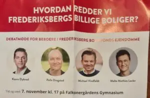 Kort før kommunalvalget i 2021 indkaldte Michael Vindfeldt lejerne i Frederiksberg Boligfond til informationsmøde for at anbefale en overdragelse af boligfonden til den almennyttige boligsektor. Det viste sig senere, at det var en dårlig ide.